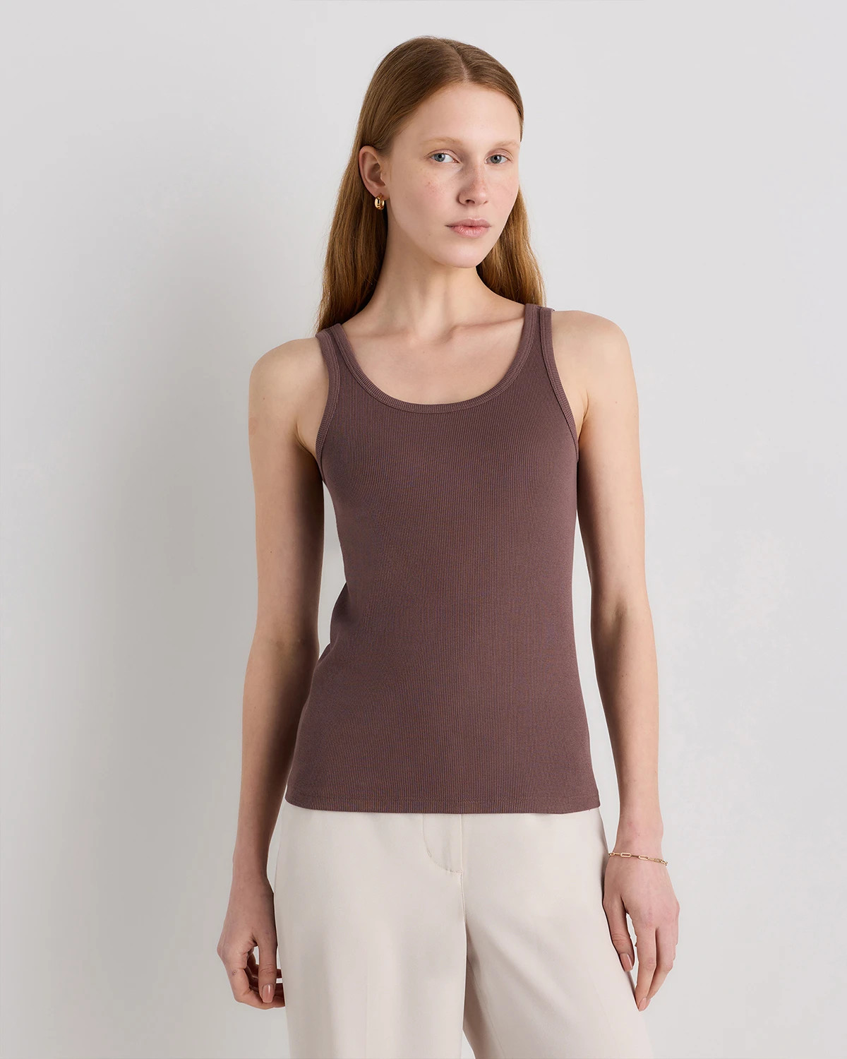 Organic Cotton Micro-Rib Scoop Neck Tank | Quince