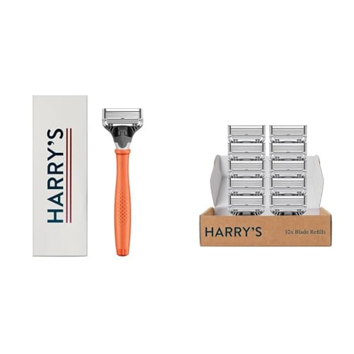 Harry's Razors for Men, 1 Handle and 11 Razor Blade Refills (German-Engineered Blades with Lubricating Strip and Precision Trimmer) | Amazon (US)