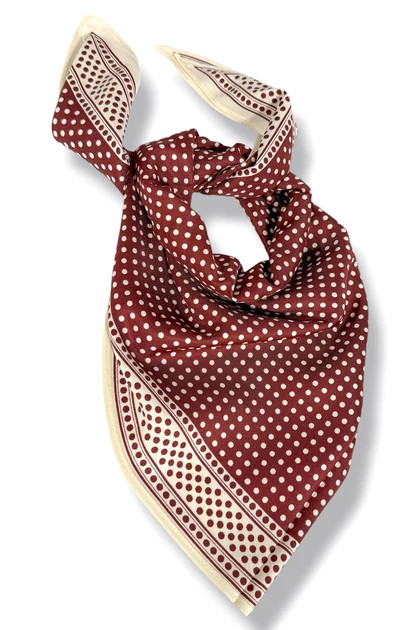 Kaylani Burgundy Dots Triangle Scarf | The Willow Tree