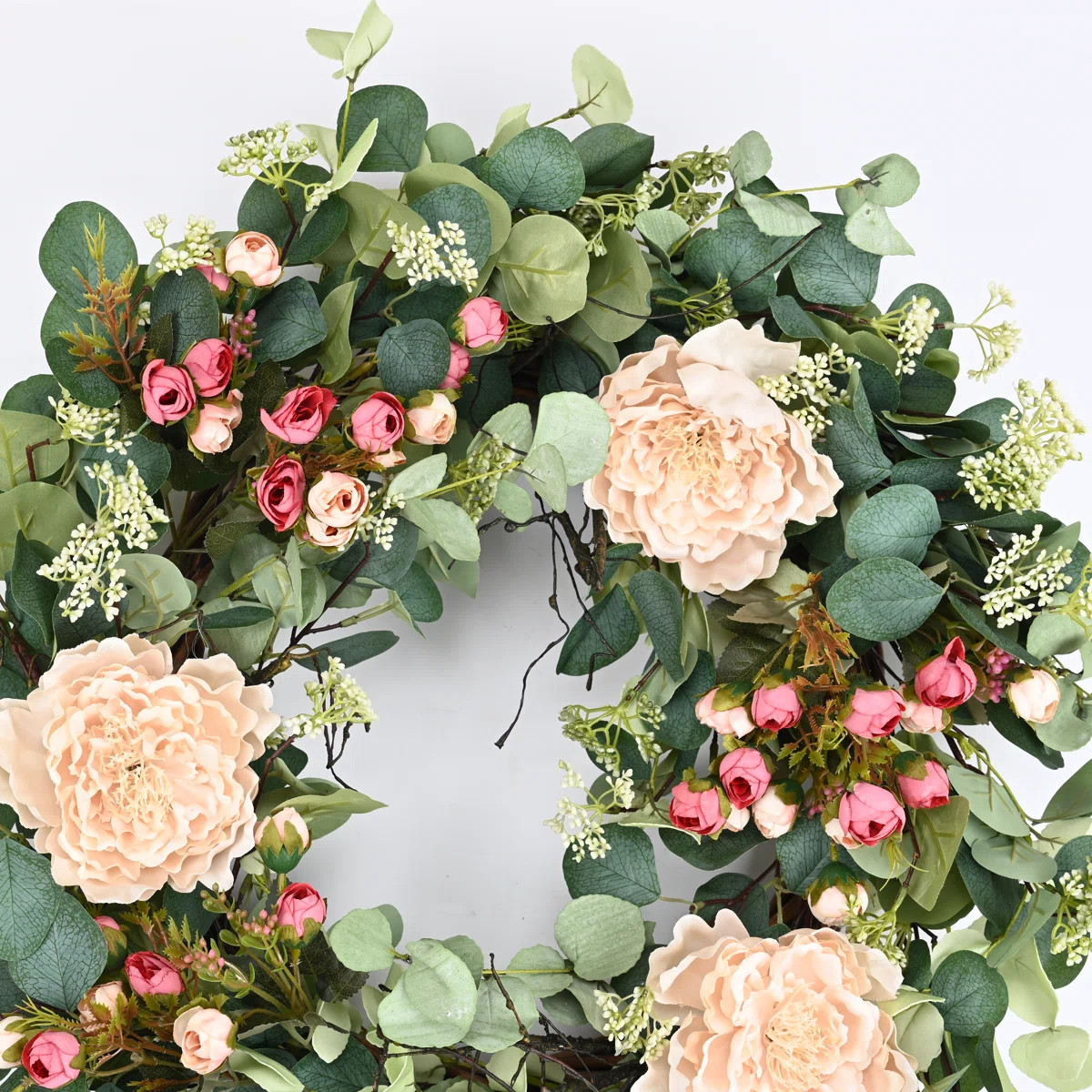 26"  Spring Summer Eucalyptus Berry Floral Wreath | Wayfair North America