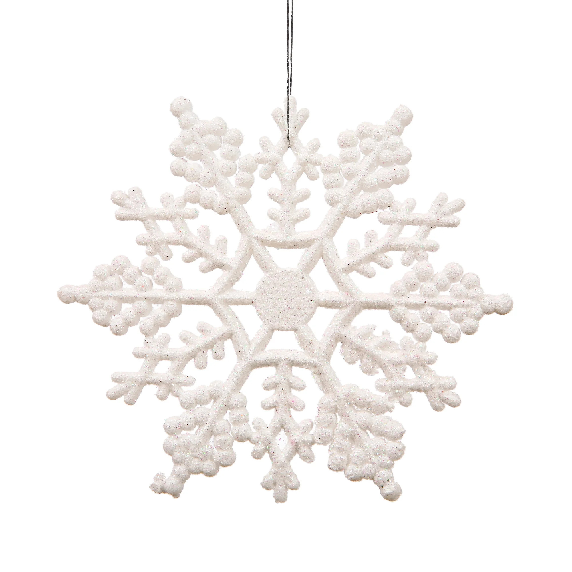 Vickerman 4" White Glitter Snowflake Christmas Ornament, 24 per Box | Walmart (US)