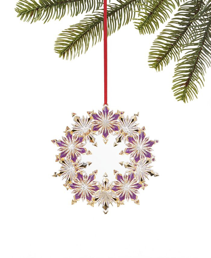 Holiday Lane Royal Holiday Purple and Gold Snowflake Circle Ornament, Created for Macy's & Review... | Macys (US)