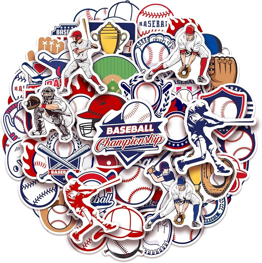 100 Pack Baseball Stickers, Baseball Party Favors, Birthday Decorations | Amazon (US)