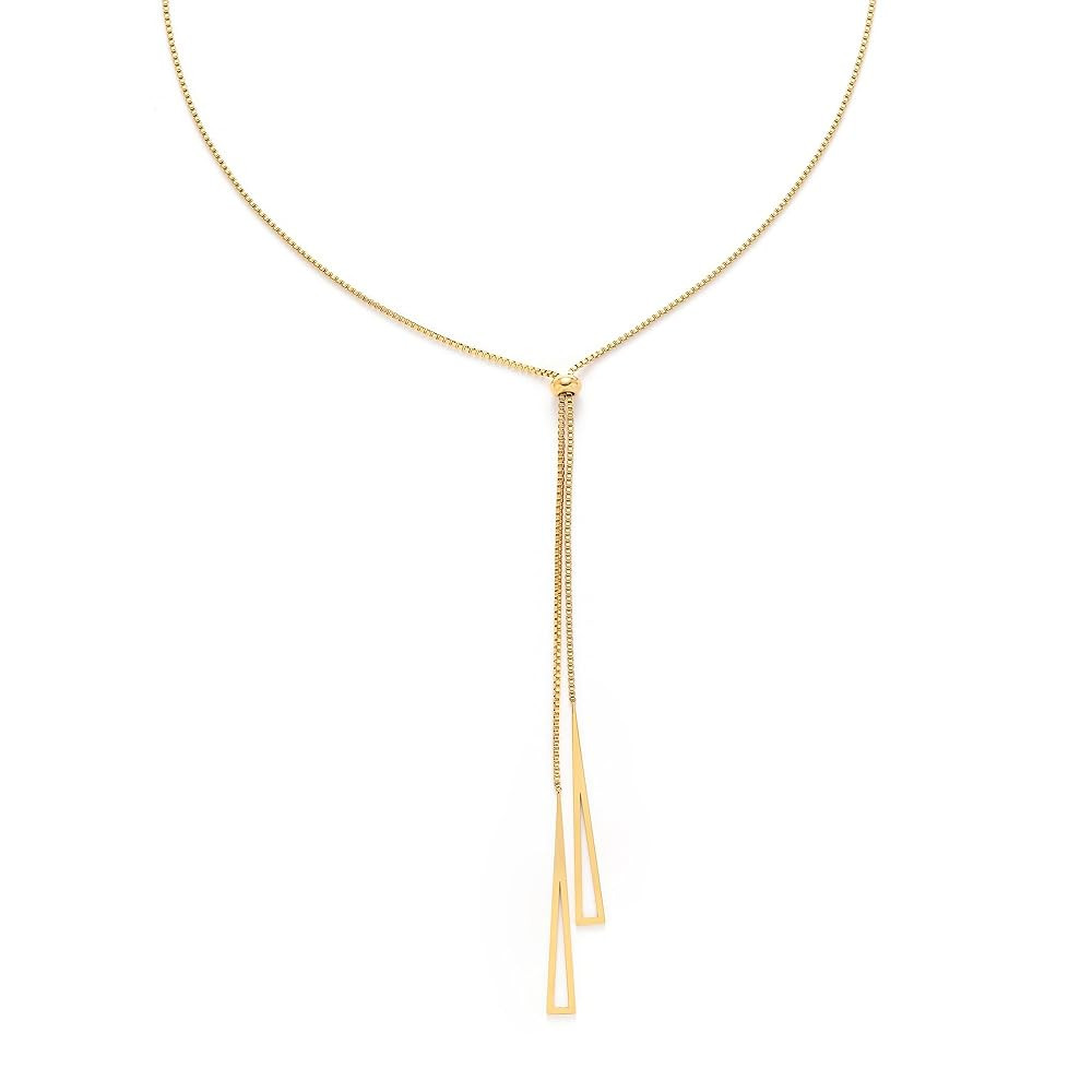 Lariat Gold Necklace for Women Dainty Adjustable Long Gold Y Necklaces 18k Gold Plated Tassel Tri... | Amazon (US)