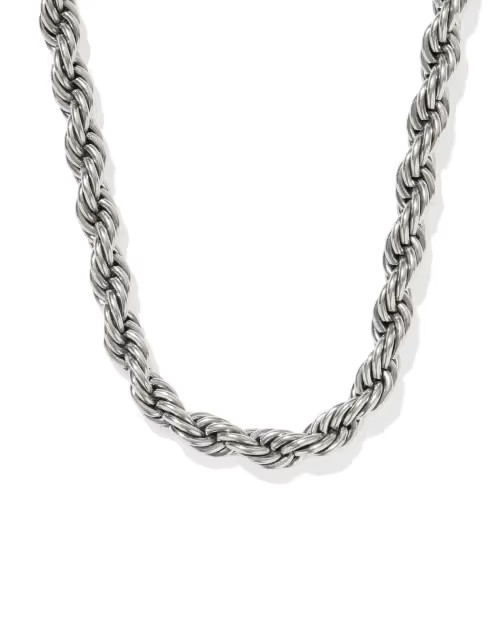 Noble Rope Link and Chain Necklace in Vintage Silver | Kendra Scott