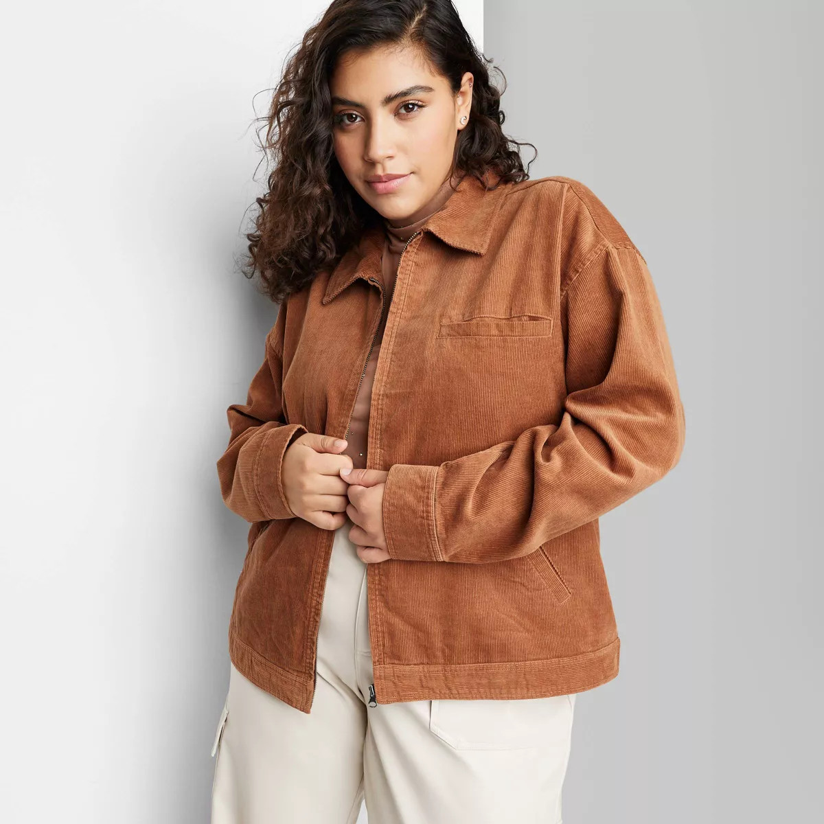 Women's Boxy Zip-Up Cord Jacket - Wild Fable™ | Target