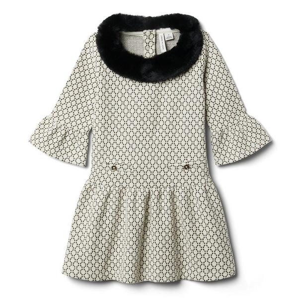 Metallic Weave Faux Fur Collar Dress | Janie and Jack