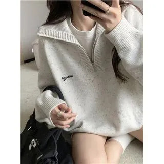 Turtleneck Half-Zip Sweater | YesStyle Global