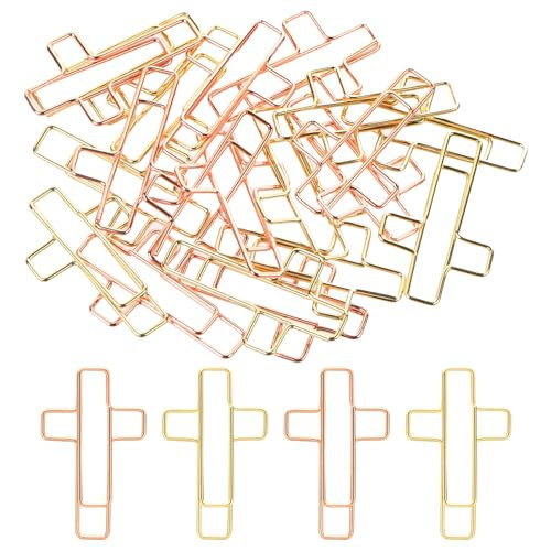 MIDELONG Cross Paper Clips, (Gold and Rose Gold Color), Bible Paper Clips, Journaling Paper Clips, Bible Study Supplies, Bookmarks Metal Paper Clips for Christian Office Home, 20 Pcs Total | Amazon (US)