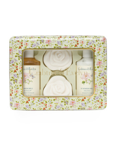 4pc Tin Summer Hill Scented Body Care Set | TJ Maxx