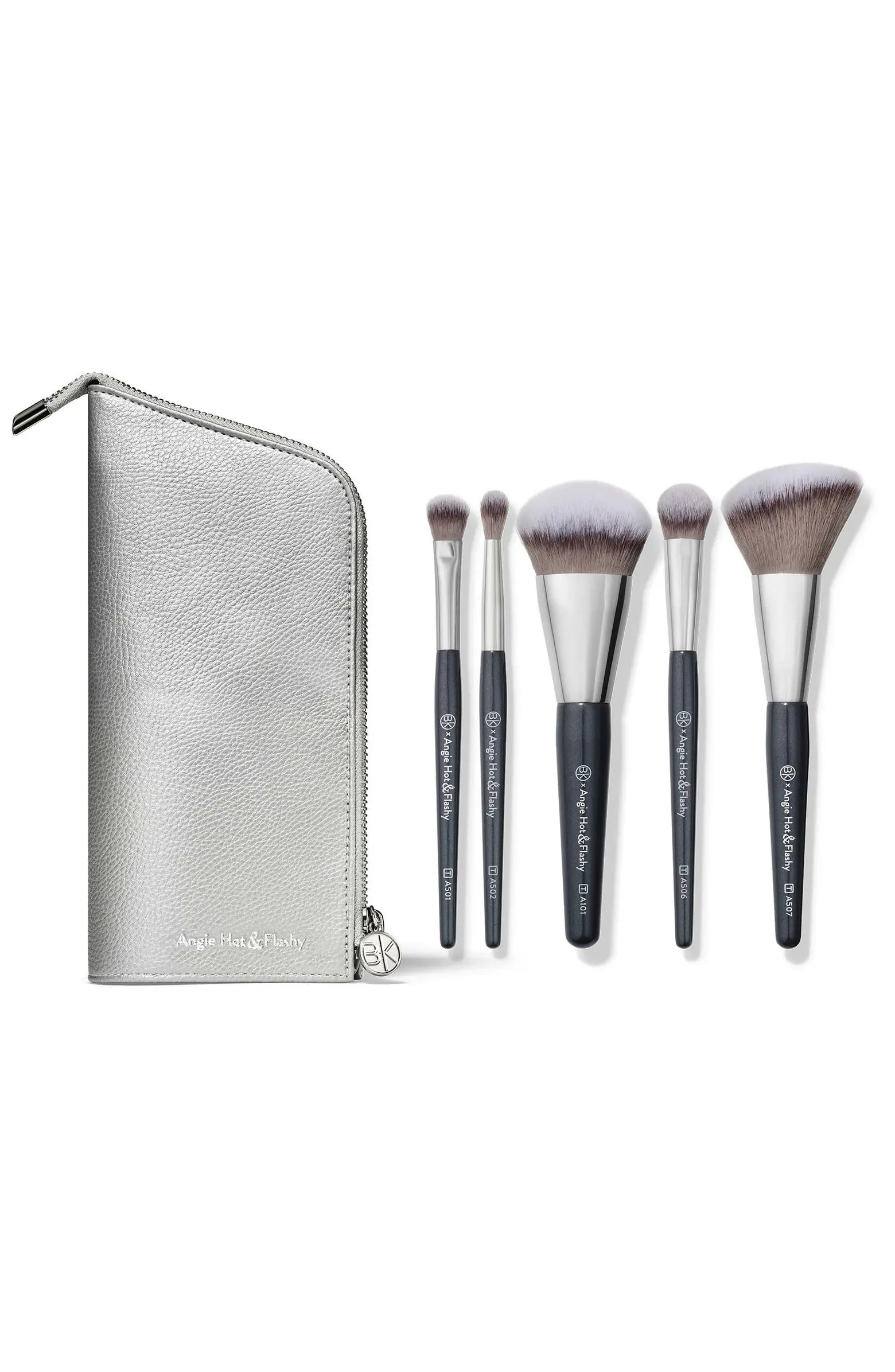 Angie Hot & Flashy Travel Brush Set with Pouch | Nordstrom