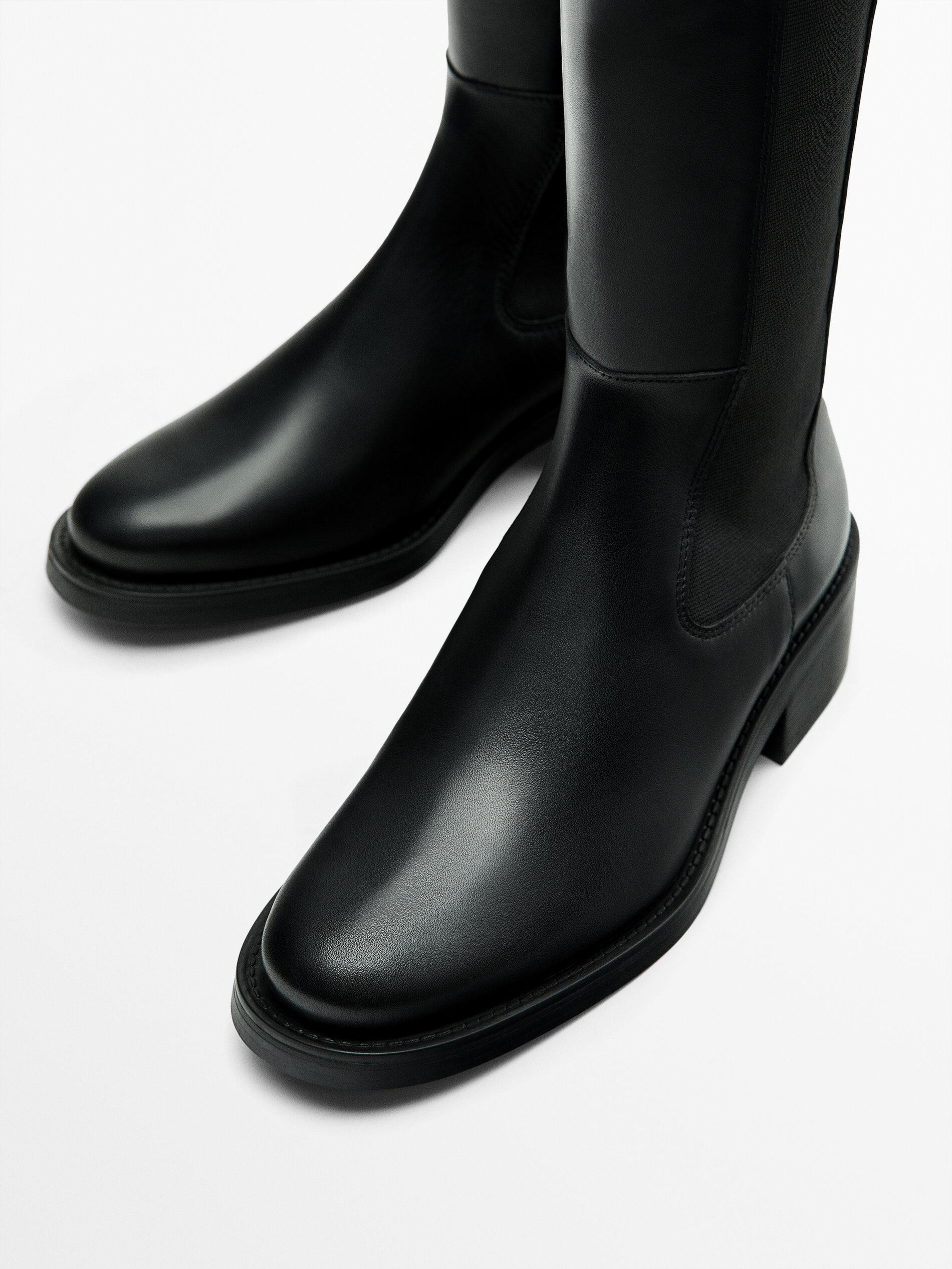 Flat boots with side gores | Massimo Dutti US