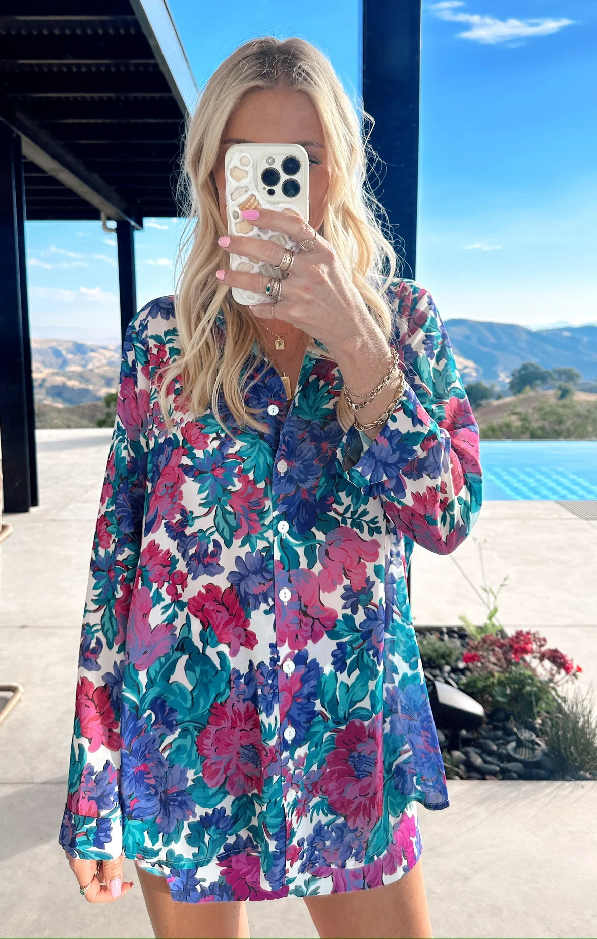 Smith Button Down ~ Magenta Blooms | Show Me Your Mumu