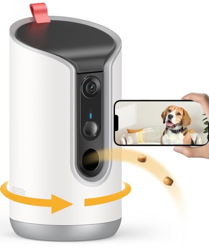 TKENPRO 2K Pet Camera Treat Dispenser, 360°View Dog Camera with Phone App, 5G&2.4G WiFi 2-Way Talk Pet Cam Indoor for Cats Remote Treat Tossing, Motion Alerts, Auto Tracking | Amazon (US)