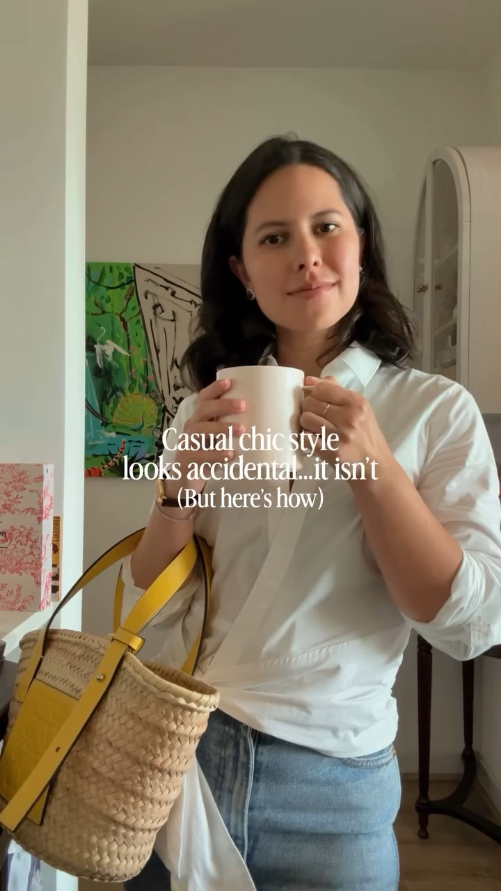 I often get asked how to dress casual without looking sloppy. Here are 4 ways I actually achieve the look:

1️⃣ Get things tailored. If you’re wondering why Europeans seem to pull off casual chic so well it’s because going to the tailor and cobbler isn’t just for special occasions - it’s for your day to day too. 

The oversized button up you have that looks like you can’t pull it off like the cool girls can? Take it to the tailor. To make an oversized look look chic it needs to be oversized in the right places and it’s not one size fits all, but a tailor can make it custom to you.

2️⃣ Casual looks elevated when you invest in  the right fabric. It’s not about what is the softest shirt in your closet, no matter how tempting that is. 

From my time as a buyer at Neiman Marcus, what separates polished from sloppy is almost always the fabric. cotton, linen, a good ponte all hold their shape, drape differently, and just feel different when you walk into a room. This is why you have 5 different looks with only white tees if they’re all different fabrics. 

3️⃣ Chic doesn’t mean no color. Casual chic isn’t about wearing all neutrals. It’s about knowing where to insert the pop of color because at the end of the day, style means there’s a personal element to it and easiest way to do this is with colors that speak to YOU.

4️⃣ Put a flattering shoe on it. A great shoe is doing more work than you think. To me, the most flattering flat out there is the Chanel slingback - way mare than the ballet flat.

A loafer isn’t just a loafer and a sneaker isn’t just a sneaker. It comes back to proportions. Depending on your height and shoe size different versions of loafers or sneakers will be more flattering. 

I’m petite and the chunky New Balance dad sneakers look too extreme on me. As much as it pains me to say this, Golden Goose sneakers are extremely flattering on petite because the insoles have a bit of a lift to them so you get the flattering angle you would with a low heel in a sneaker.

This is why you’ll copy a look from your favorite influencer and it just seem off still.

Save this for when you’re standing in your