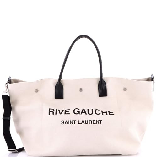 Saint Laurent, Pre-Loved Rive Gauche Shopper Tote Canvas Maxi, Neutral | Amazon (US)