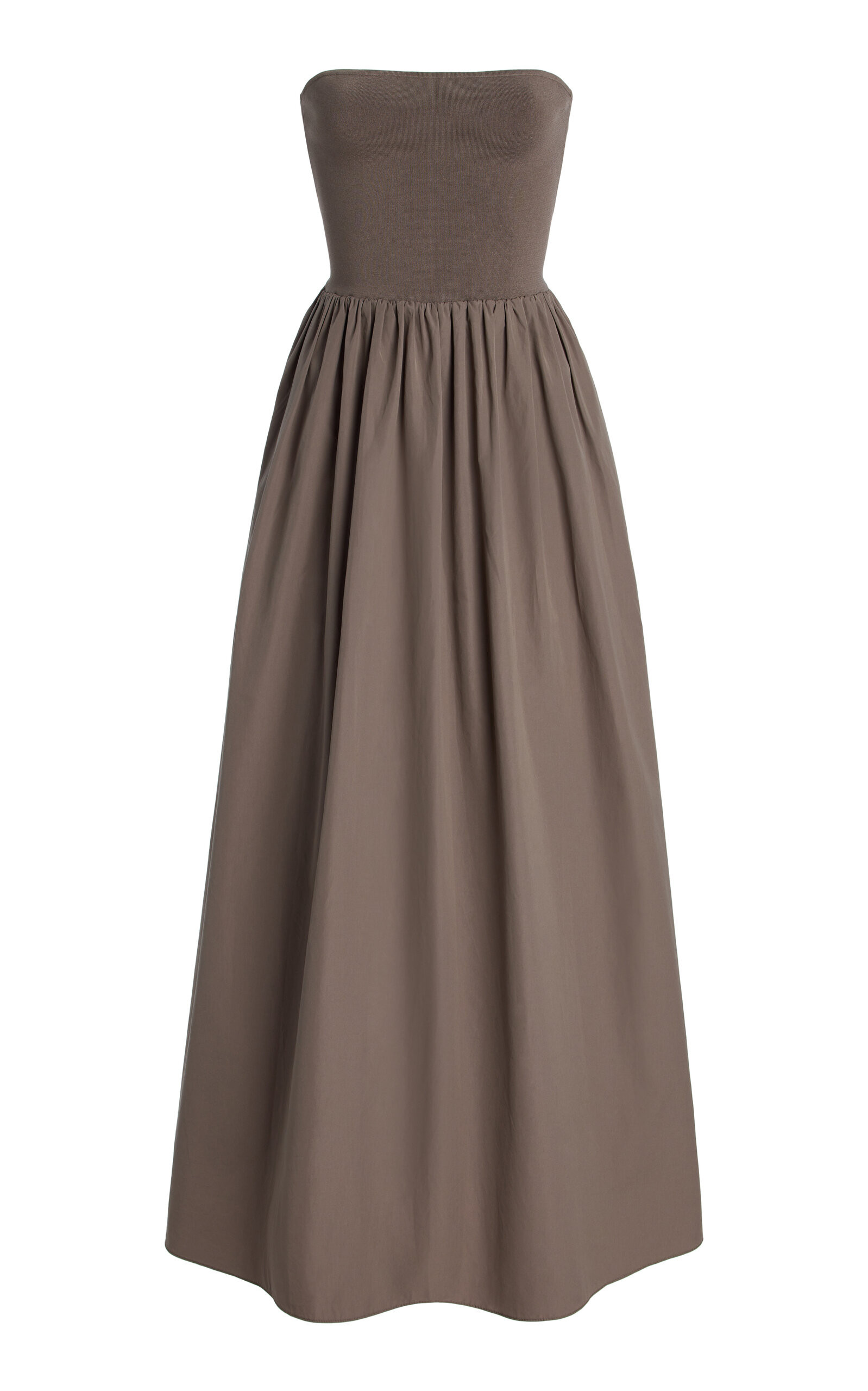 Exclusive Strapless Knit and Cotton Maxi Dress | Moda Operandi (Global)
