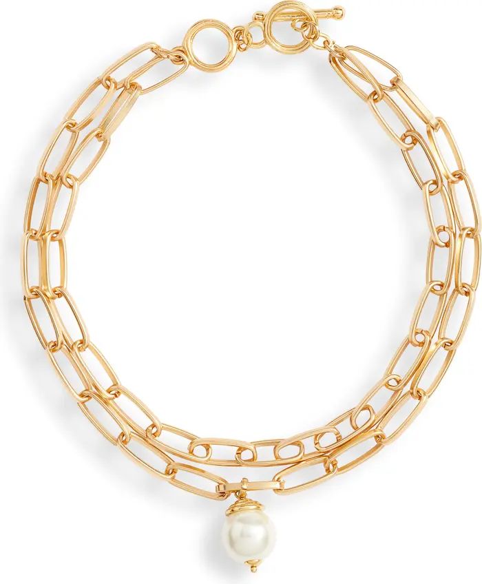 Karine Sultan Layered Imitation Pearl Pendant Necklace | Nordstrom | Nordstrom