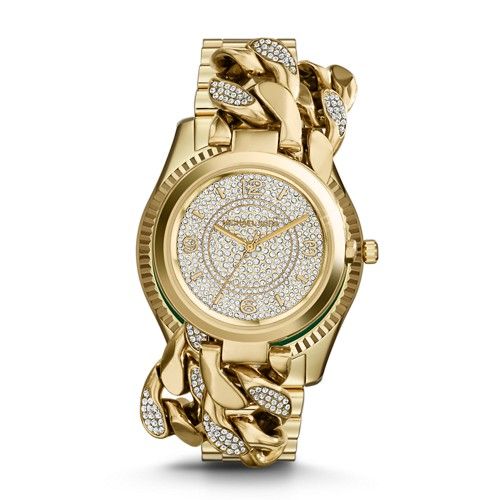 Michael-Kors Blake Gold Tone Glitz Green Dial Watch Mk3226 Green | Watch Station