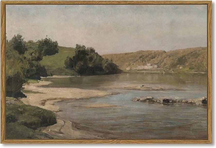 SHENIFY 24x36in Large Vintage Landscape Framed Canvas Wall Art Grassland Classic Paintings Farmho... | Amazon (US)