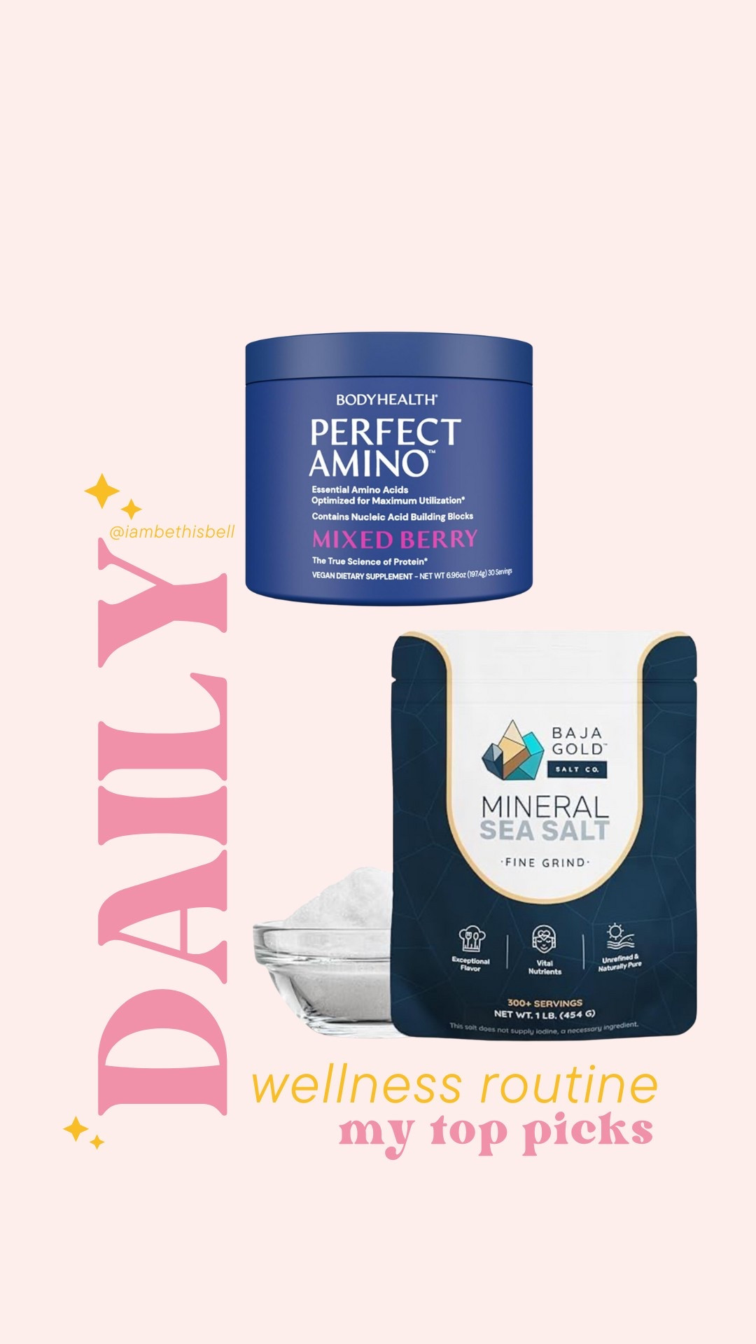 My daily pick for aminos and wellness salt!!