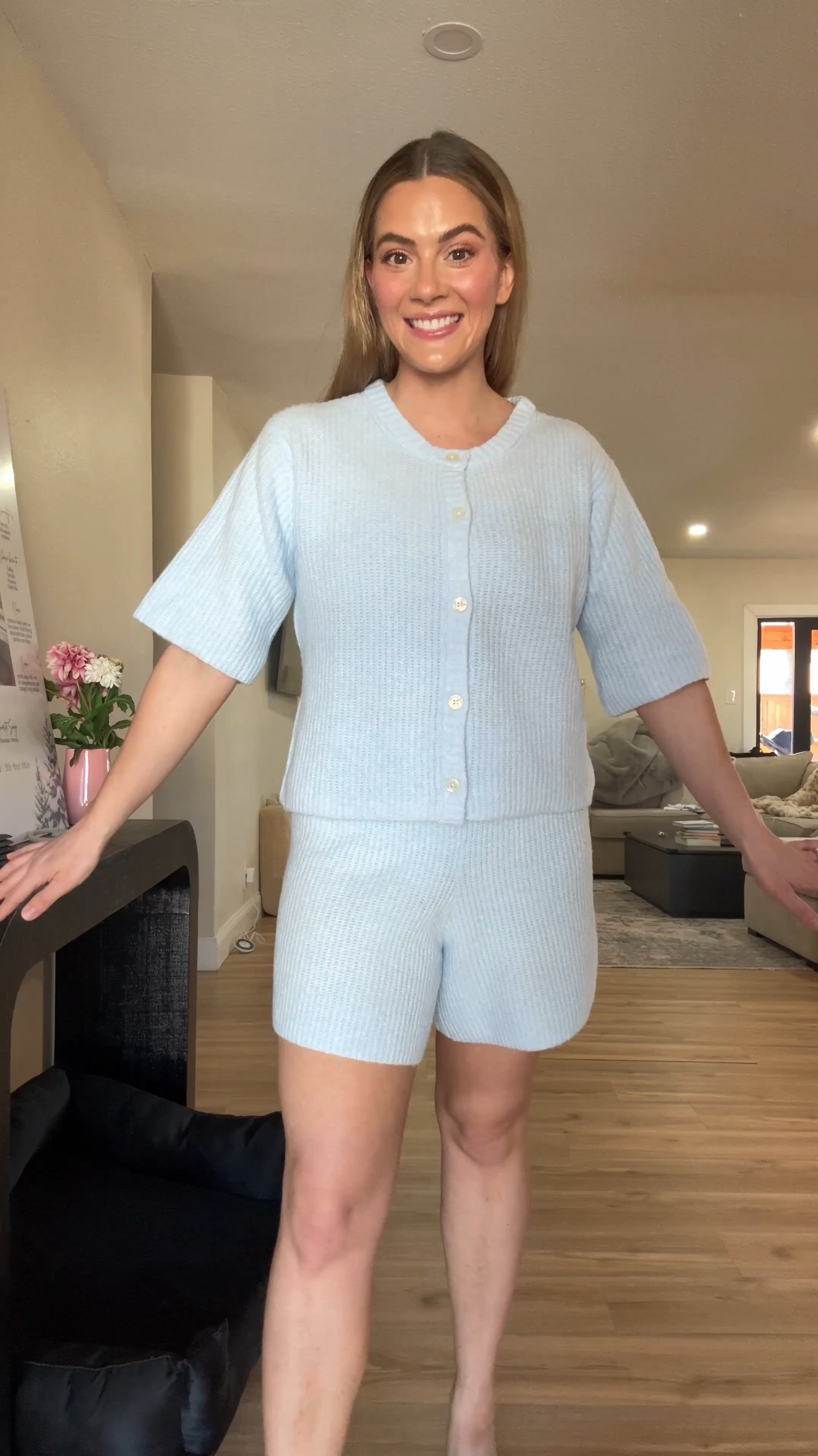 Viral aerie unreal short sleeve cardigan on sale. Use code EXTRA25BFF for 25% off your order. I’m wearing a size small in the cardigan and shorts. Available in multiple colors. 

#LTKSaleAlert #LTKStyleTip