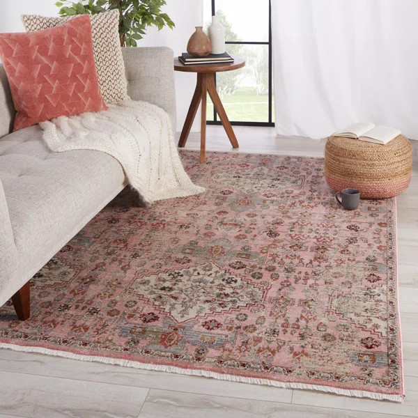 Zolan Oriental Pink/Beige Area Rug | Wayfair North America