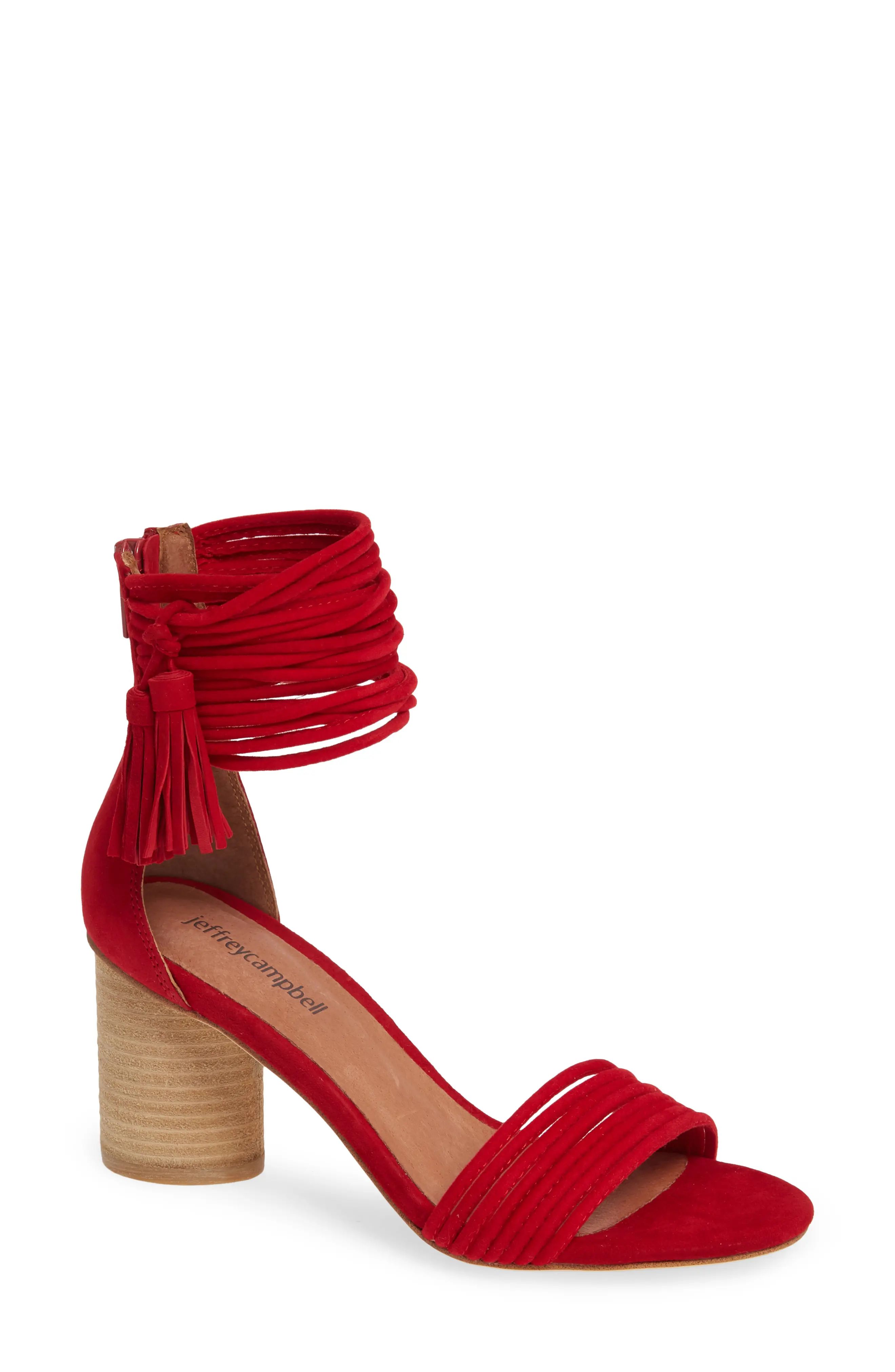 Women's Jeffrey Campbell Pallas Ankle Strap Sandal, Size 6 M - Red | Nordstrom
