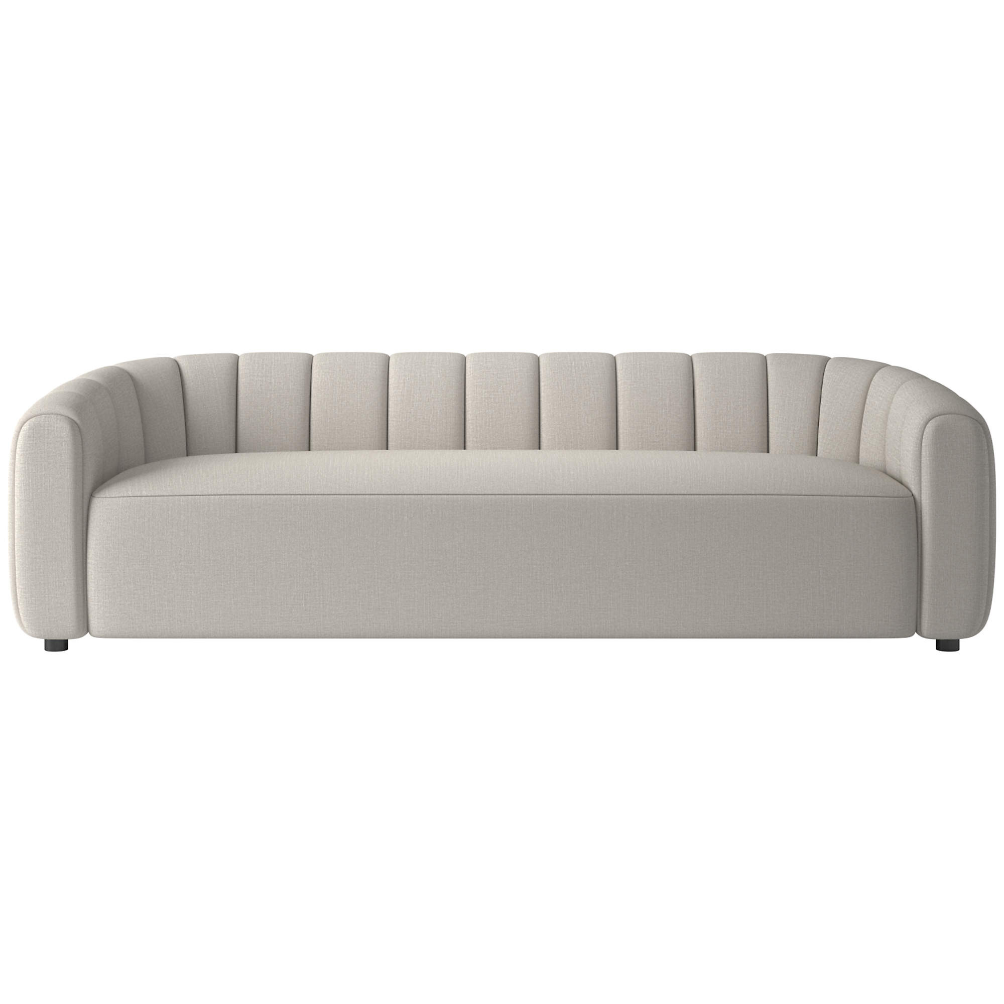 Fitz Modern Channeled Green Velvet Loveseat + Reviews | CB2 | CB2