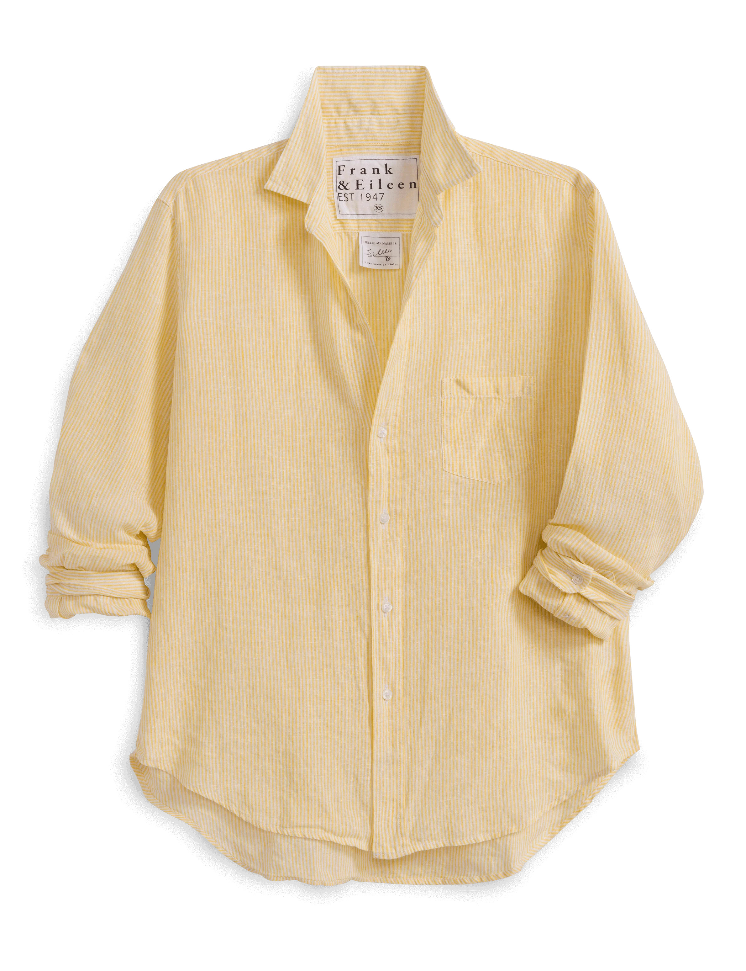 EILEEN Yellow Stripe, Italian Classic Linen | Frank & Eileen