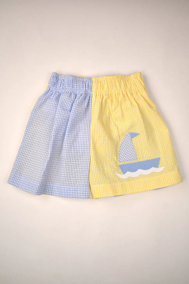 Sailboat Seersucker Swim Collection – Boys & Girls by Funtasia Too! | Persnickety