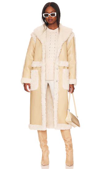 Adriano Coat in Tan & Creme Sherpa | Revolve Clothing (Global)