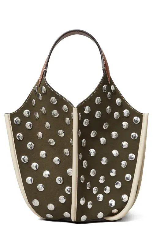 Tory Burch Studded Suede Lampshade Crossbody Bag in Artichoke at Nordstrom | Nordstrom