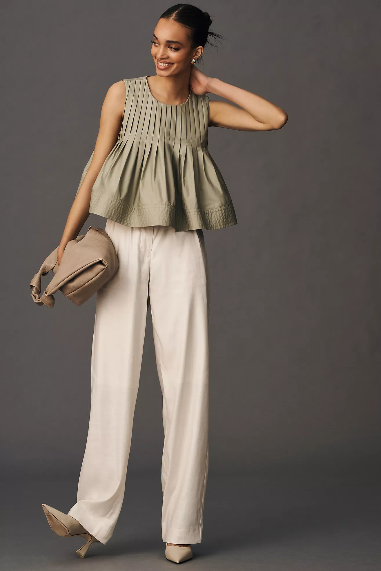 Mare Mare x Anthropologie Pleated Structured Swing Tank | Anthropologie (US)