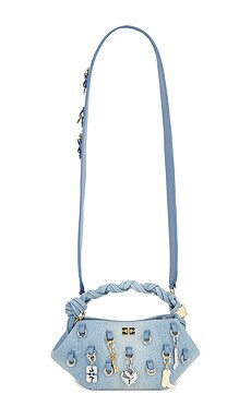 Ganni Washed Denim Charms Bou Mini Bag in Faded Denim from Revolve.com | Revolve Clothing (Global)