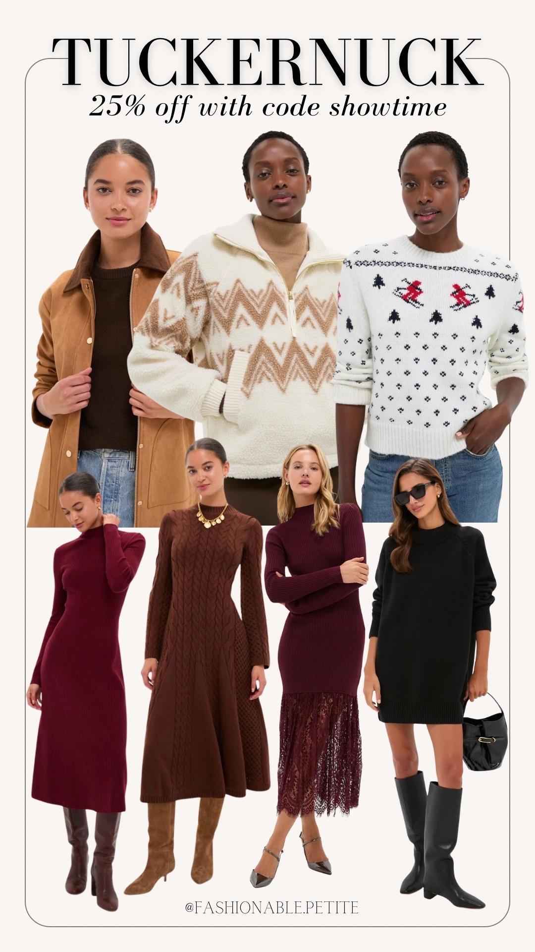 Outfits I’m loving 25% off at Tuckernuck! Winter dresses and I love this faux suede jacket.

Sweater dresses, quarter zip, cable knit, sweaters 

#LTKSaleAlert
