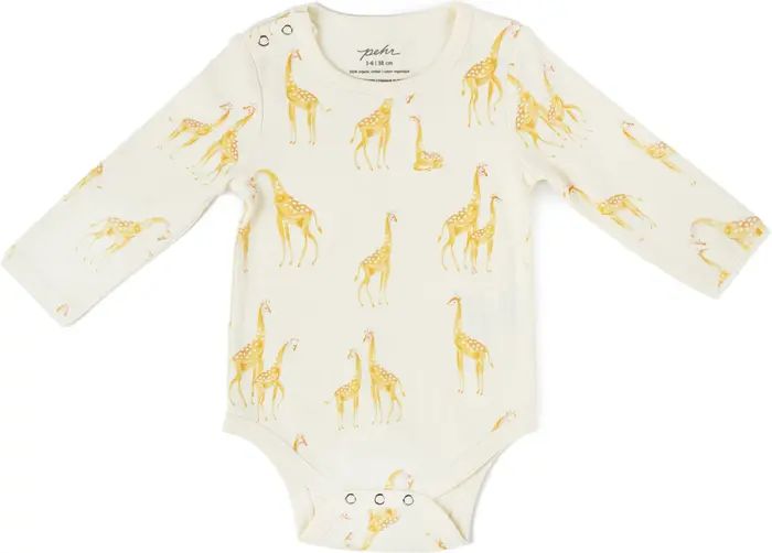 Follow Me Giraffe Print Organic Cotton Bodysuit | Nordstrom