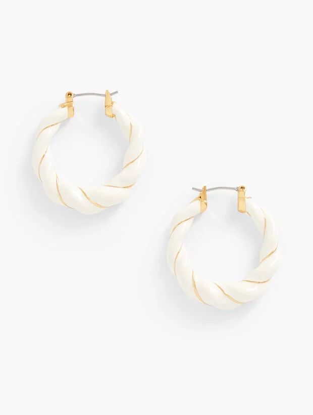 Twisted Enamel Hoop Earrings | Talbots
