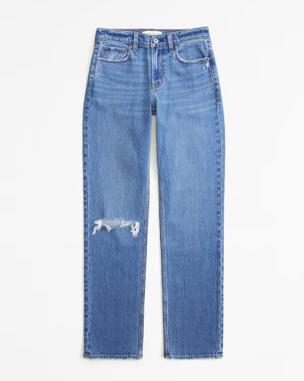 Women's Mid Rise 90s Straight Jean | Women's Bottoms | Abercrombie.com | Abercrombie & Fitch (US)