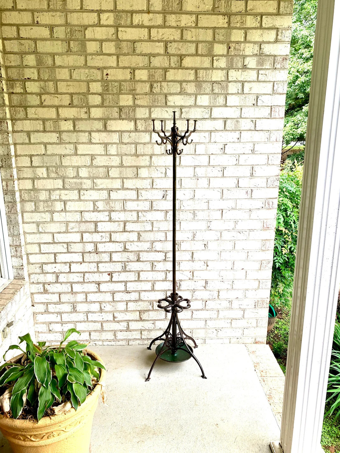 Antique Japanned Metal Hall Tree | Ornate Metal Hall Tree | Metal Barbershop Hall Tree | Unbreaka... | Etsy (US)