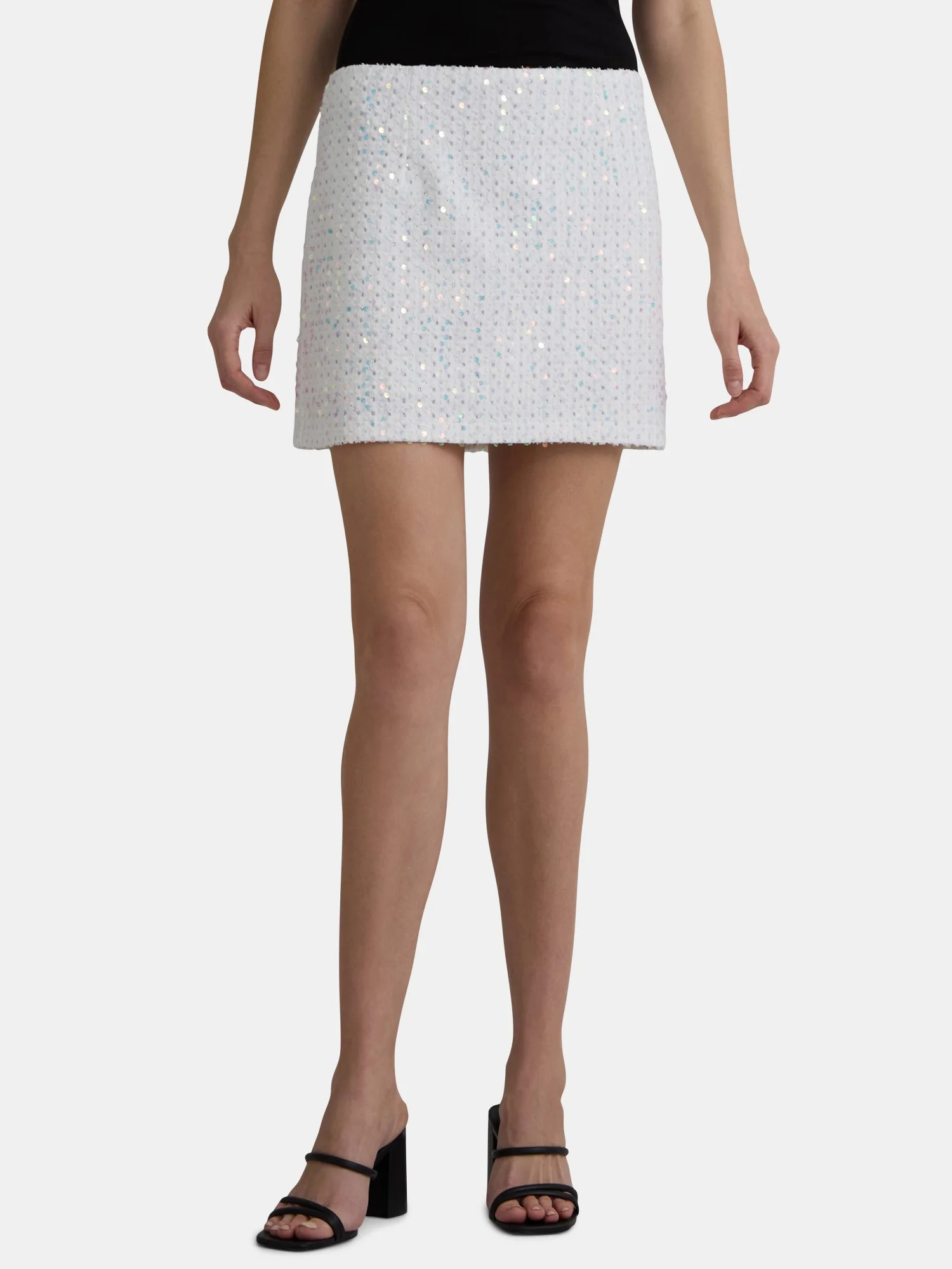 Madden NYC Women's Destructed Sparkle Twill Mini Skirt, Sizes XXS-XXL | Walmart (US)