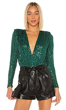 NBD Sloane Bodysuit in Emerald Green from Revolve.com | Revolve Clothing (Global)