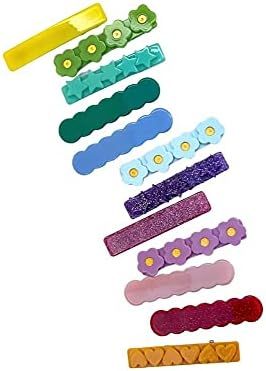 Hair clip accessories for girls - Assorted mix of colorful flower daises, heart, glitter stars, w... | Amazon (US)