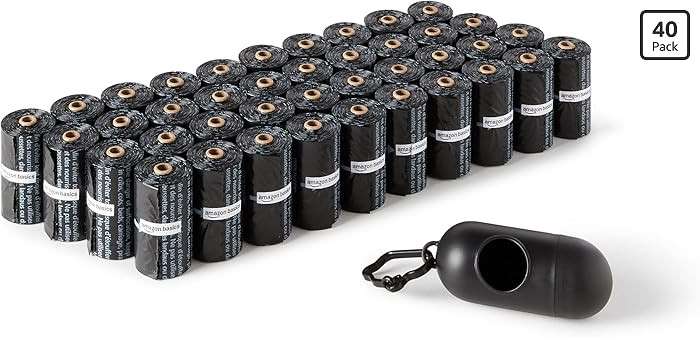 Amazon Basics Dog Poop Leak Proof Bags with Dispenser and Leash Clip, Unscented, 13" x 9", 600 Co... | Amazon (US)