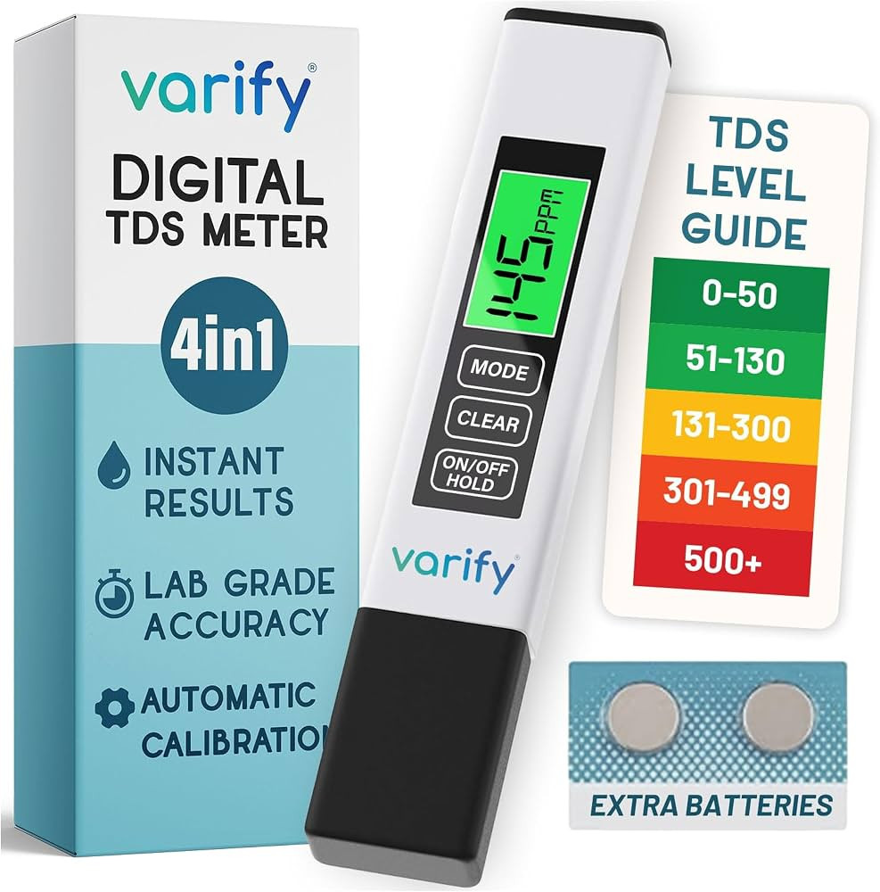 Varify TDS Meter Digital Water Tester for Drinking Water Instant 4in1 Test | Amazon (US)