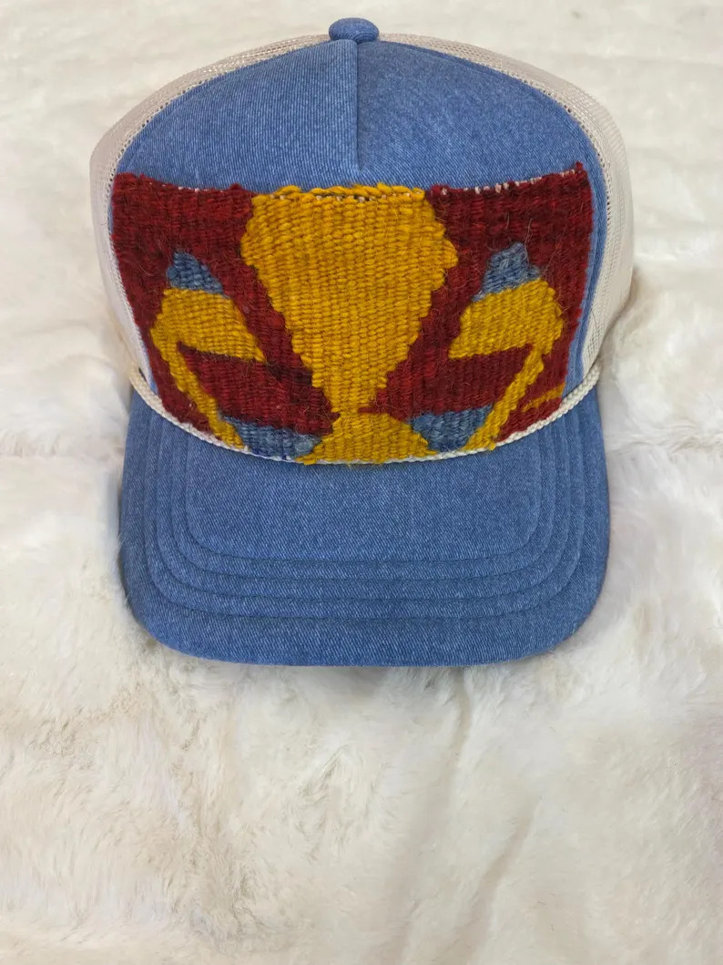 Denim Trendy Trucker Hat, Kilim Turkish Patch, Trucker Hat, - Etsy | Etsy (US)