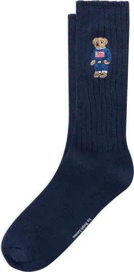 Polo Ralph Lauren Embroidered Polo Bear Crew Socks | Nordstrom | Nordstrom