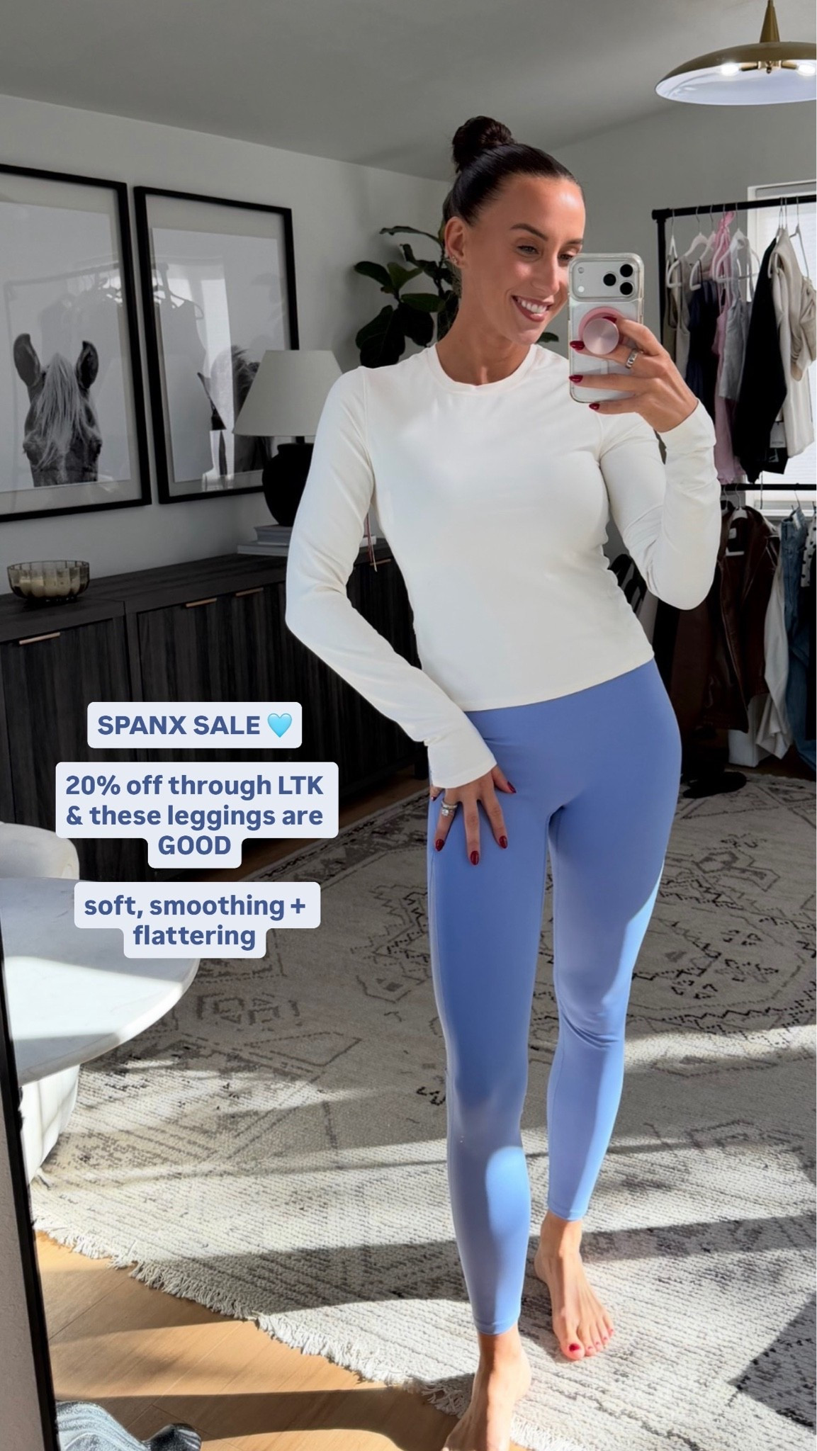 The SPANX x LTK sale is here🩵 

Save 20% off these buttery-soft, smoothing leggings + more SPANX favorites. Open the product in the LTK app, tap “Copy Promo Code,” then paste at checkout! 

#LTKSaleAlert #LTKfit

#LTKSaleAlert #LTKActive #LTKootd