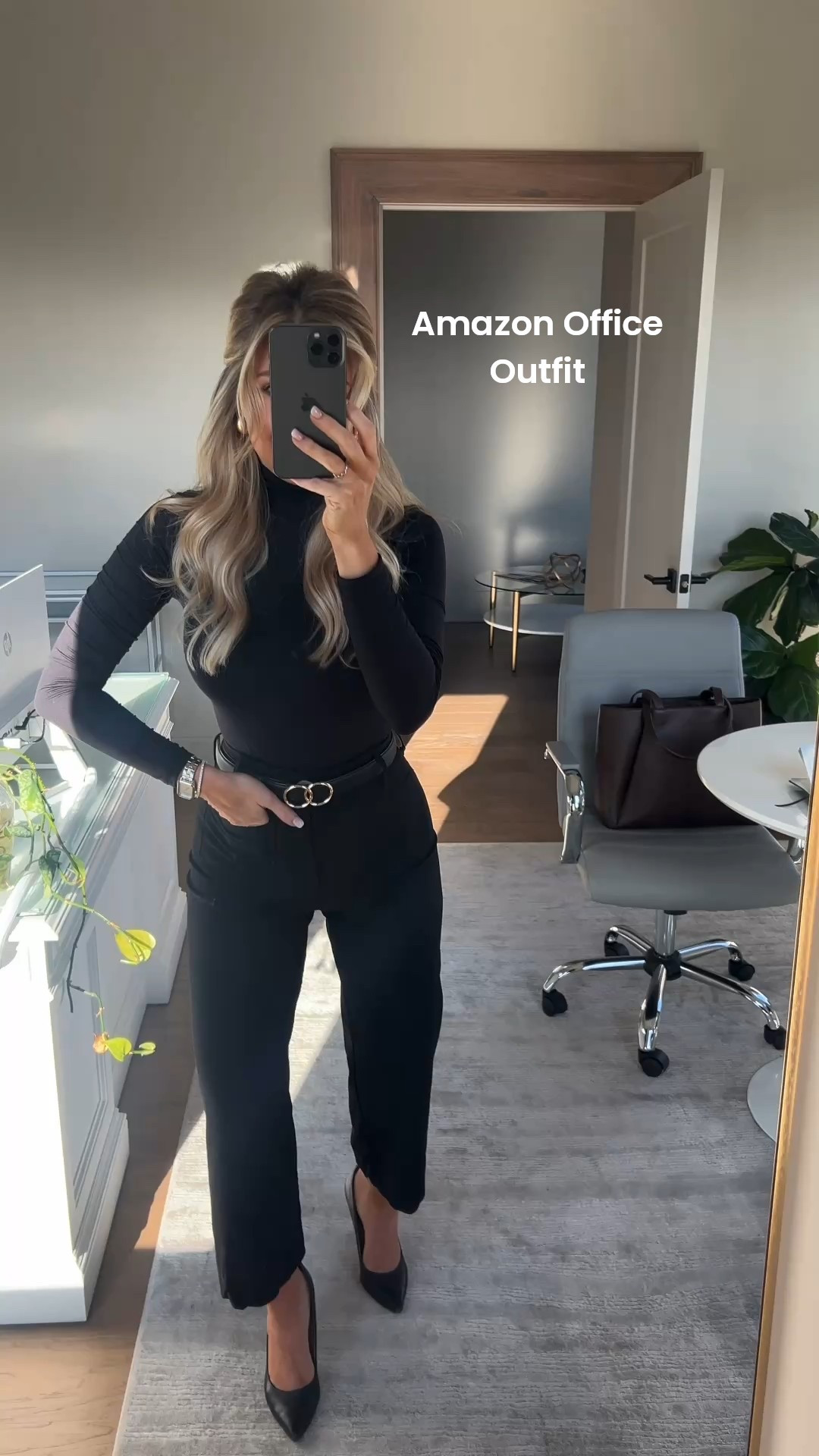 Obsessed with this classic black outfit from Amazon!! Perfect for winter time! These pants will fit you best once you wash them- they’re super stretchy and comfortable for the office all day! Wearing size 26. 

Amazon office outfits, workwear, black work outfits 

#LTKWorkwear #LTKootd