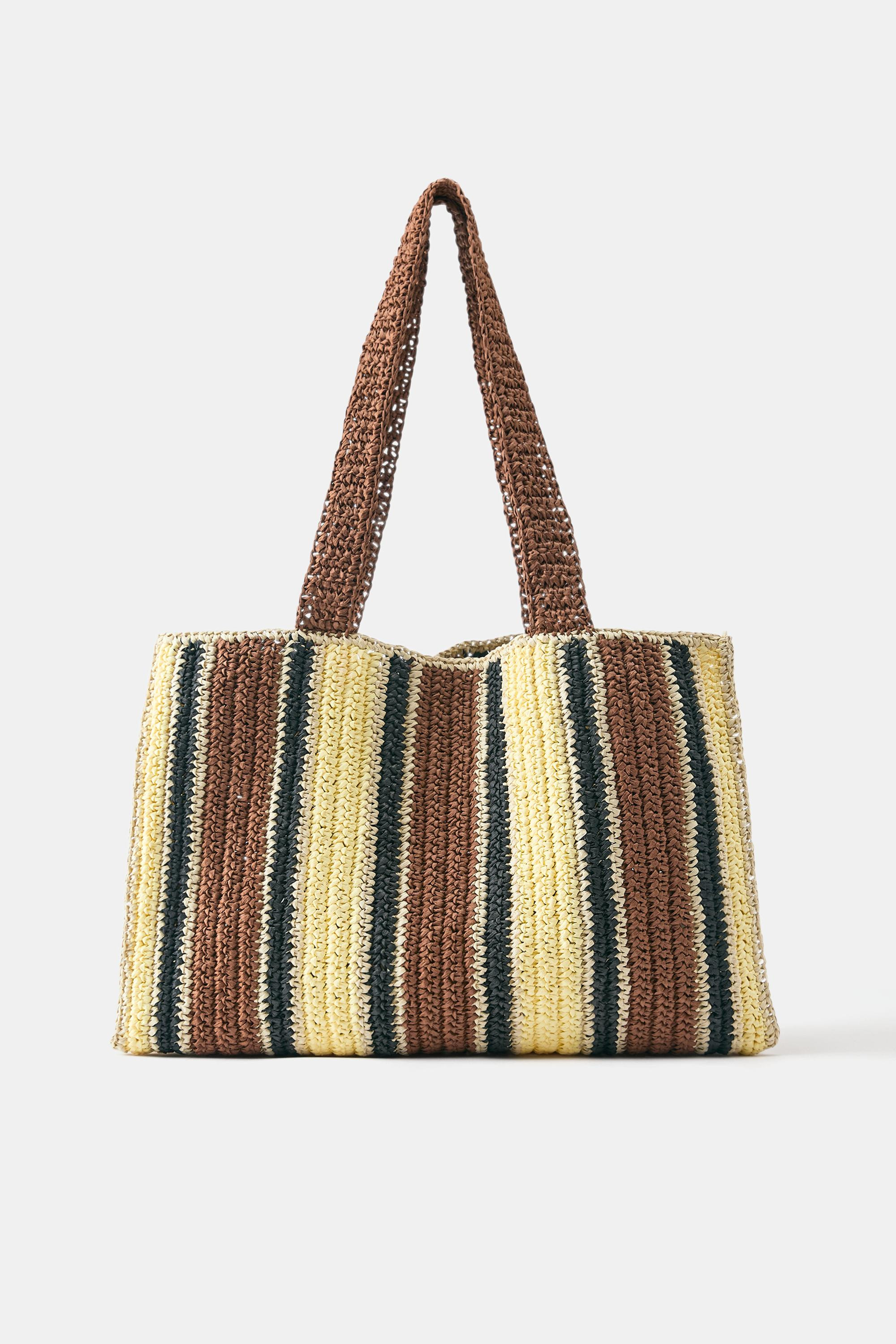 Striped woven tote bag | Pull&Bear United Kingdom | PULL and BEAR UK